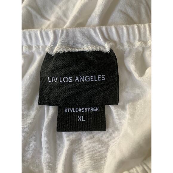 Liv Los Angeles Women's Size XL Blouse Boho Peasant Embroidered 4 Way Stretch - Picture 9 of 10